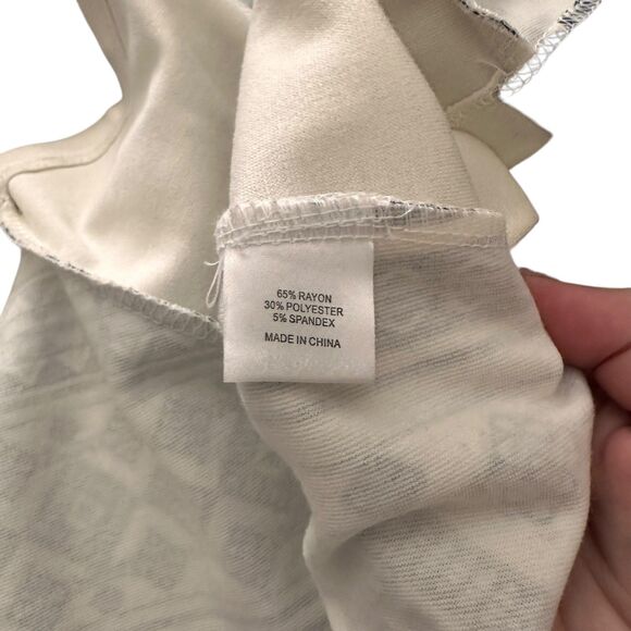 PENCEY Patterned V-Neck Skater Dress Blue Sz 2 - Picture 6 of 6